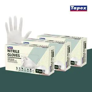 [하프클럽/수건이야기]니트릴장갑 테이팩스 식품인증 100매 중형 화이트