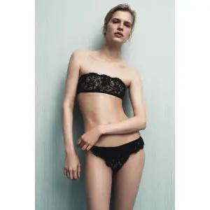 ZARA 레이스 밴도 브라렛 - 블랙