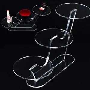 [하프클럽/셀러허브]원형테이블 아크릴 진열대 디피용 받침대 3단