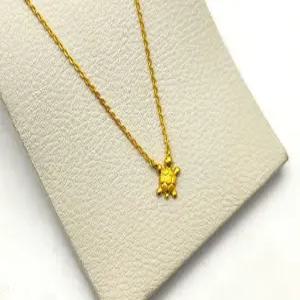 24K 순금 1돈 미니거북 목걸이(18K 연결고리 장식)