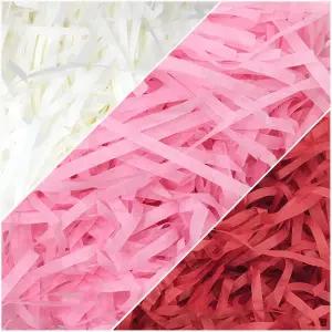 제레미오 8.5온스 / 240g 발렌타인데이 잔디 바구니 충전재 대량 선물 상자용 레드 화이트 핑크 크링클 컷