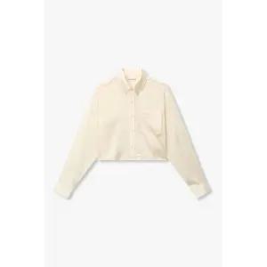 [알렉산더왕] 아이보리 실크 보이프렌드 크롭 셔츠 153670661