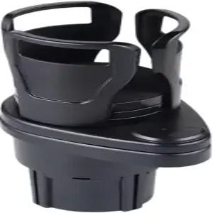 360° 회전 자동차 컵 홀더 조절 가능한 듀얼 음료 베이스 폭 3.35인치 검은색