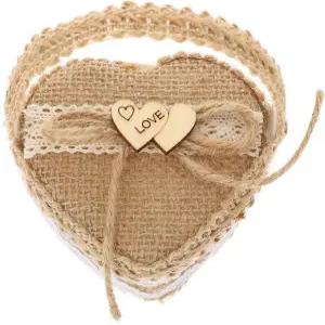 약혼 기념 발렌타인데이 장식을 위한 프레티줌 1pc 웨딩 플라워 소녀 바구니 하트 모양 박스 보우 매듭