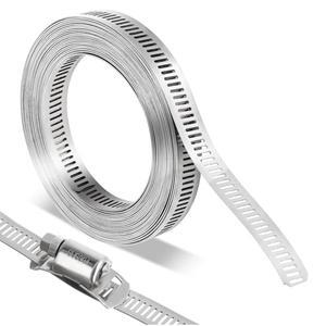 304 스테인레스 스틸 호스 클램프 스트랩 DIY 크기 나사 밴드 (패스너 포함) 웜 기어 클립 조정 가능한 튜