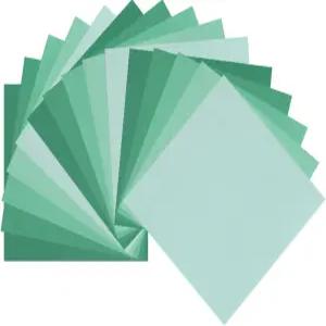 디바이오텍 100매 6x6인치 오리가미 종이 대형 7가지 색상의 그린 스퀘어 DIY 예술 및 공예용 양면 컬러