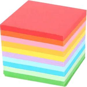 Kuingtech 520 PCS 종이접기 종이 10가지 색상 5x5cm 접이식 카드 메뉴 메모 공예 광고를 위한 천 개의 학