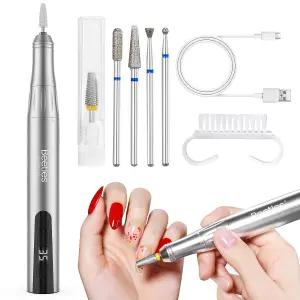 비틀스 전기 무선 네일 드릴 35 속도 조절 가능 아크릴 젤 네일용 휴대용 파일 전문가용 키트 비트 더스트