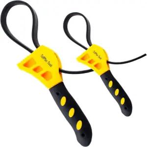 터프맨 도구 스트랩 렌치 세트 조절 가능한 고무 오일 필터 제거 자동차 및 배관용 4 1개 장착