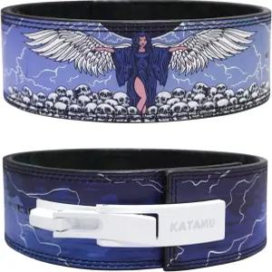 카타무 프리미엄 가죽 레버 역도 벨트 안전한 강철 데드 트를 위한 파워 팅 지원 스쿼트 및 헤비 트 더