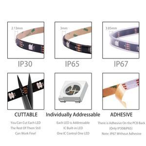 DC5V WS2812B Led 스트립 30/60/74/96/144leds/m 검정 흰색 PCB RGB 개별적으로 주소 지정이 가능한 픽셀