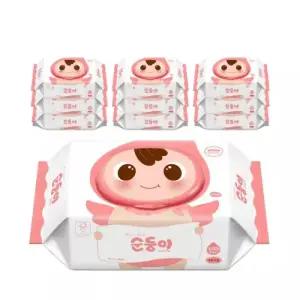 순둥이 물티슈 100매 10팩 캡형 베이직 무향 엠보싱 아기물티슈 물티슈추천 55gsm 558664