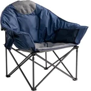 컵 홀더 및 캐리백이 있는 포리스트레일 오버사이즈 캠핑 의자 - 야외 잔디 스포츠 파티오용 500파운드