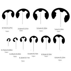 120PCS 검정색 스테인레스 스틸 고정 Circlip 세트 샤프트 패스너 M1.5-M10 용 스냅 링 E-클립 와셔 구색