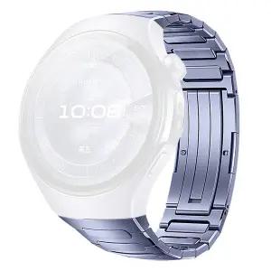 호환  화웨이 워치 5 46mm 티타늄 합금 메탈 H-링크 디자인 폴딩 버클 스트랩 - 퍼플