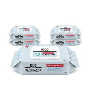 리꼬 데일리 소독티슈 캡형 60매 x5개 알콜물티슈 손소독 세정제균 558732