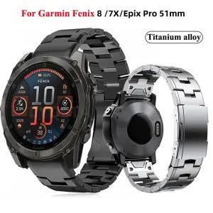 호환  Garmin Fenix 8 7X 7XPro 6X Epix Pro 51mm Enduro 3 2 Easyfit 손목 밴드 팔찌 용 26mm 티타늄 합금