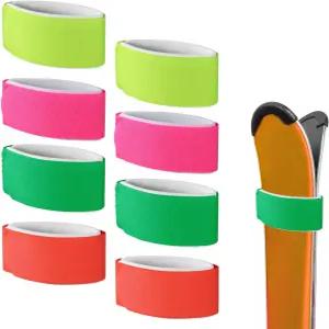 라수로아 8pcs 조절식 스노우 스키 랩 캐리어 스트랩 보드 폴 겨울 스포츠 액세서리 운반용 보호 패드 포함