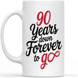 동료 90주년 결혼 축하 여행을 위한 선물 디자인 14온스 90년 후 Othn8q 11온스 화이트 세라믹 커피 머그잔