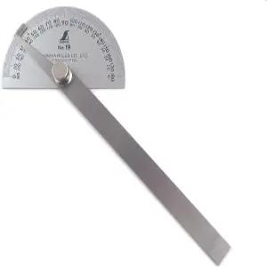 신와 일본 19 스테인리스 스틸 각도기 0-180도 둥근 헤드 포함