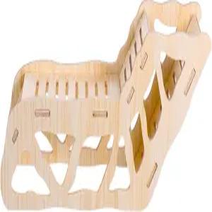 다용도 햄스터 은신처 및 탐험 터널 등반 사다리 탐험가가 있는 나무 하우스 저빌 작은 반려동물