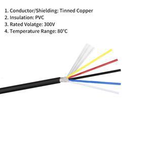 차폐선 32 30 28 26AWG 채널 오디오 2 3 4 5 6 7 8 코어 헤드폰 컨트롤 라인 PVC 전선 구리 신호선