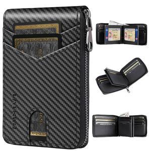 남성 u2019s RFID 차단 지퍼 대형 사이즈 지갑, 2개의 ID 창 - 대용량 디자인, 13개의 신용카드 슬롯