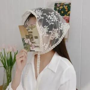 [신상오픈런]여성 프릴 꽃무늬 시스루 봄 머리띠 (33650369)