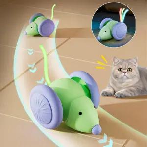 대화 형 고양이 장난감 전기 마우스 자동차 자동 티저 새끼 애완 동물 충전식 지능형 장애물 회피