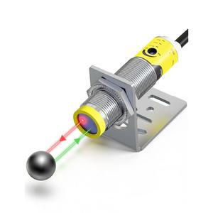 DIHOOL 광전 근접 센서, 모션 스위치, IP65 방수, 일반 개방형 NPN NO, M16, 3개의 전선, 12V / 24V 입력(10-30VDC), 3cm에서 80cm까지 감지 거리 조절 가능