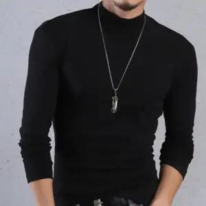 남성 가을 겨울 레이어드 따뜻한 터틀넥 긴팔 티셔츠