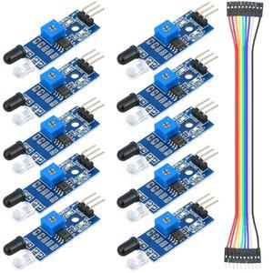 아두이노 스마트카 로봇과 호환되는 MTDELE 10Pcs IR 센서 적외선 감지 스윕 근접 모듈