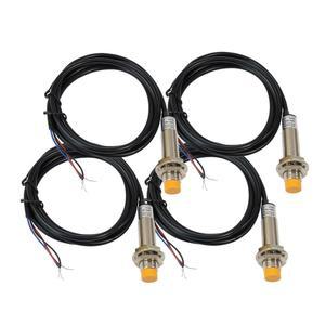 4Pcs M12 근접 센서, NPN NO 유도 접근 스위치, 4mm 감지 거리 정상 개방 6-36V LJ12A3-4-Z /BX, 차폐되지 않음, 소형 스위치 및 리미트 교체 가능
