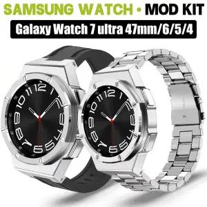 호환   시계 7 울트라 47mm 금속 케이스 스트랩에 대한 수정 키트 Galaxy6 4347mm 5pro 45mm 4 44mm 럭셔리