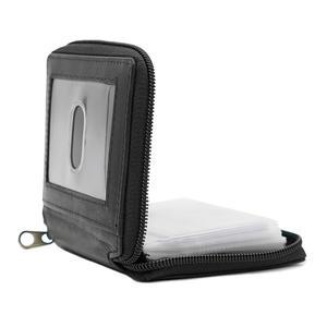 남성용 지갑 지퍼가 달린 가죽 지갑(블랙)