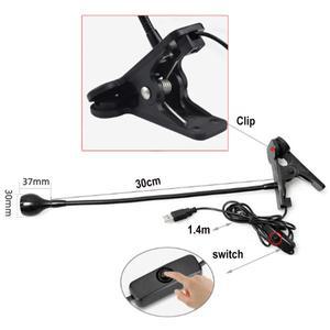 USB 전원 LED 독서 테이블 램프, 유연한 책상 야간 조명, 클립온 학생 공부 침대 옆 실내 스위치 포함