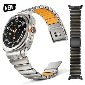 호환   워치 울트라 2025 47mm용 티타늄 고급 밴드 울트라 워치 2024 47MM용 마그네틱 브레이슬릿 러버 스