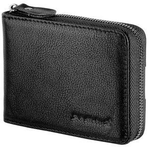 애드메투스 남성용 지퍼 지갑 가죽 이중폴드 슬림 RFID 차단 신용카드 홀더 컴팩트 스몰 월렛