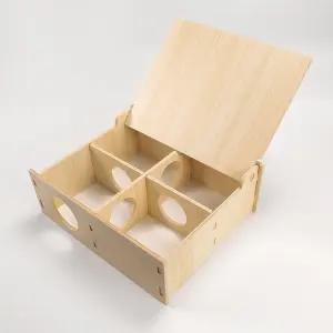 다중 챔버 나무 햄스터 은신처 및 터널 - 난쟁이 시리아 작은 반려동물을 위한 내구성 있고 통풍이 잘되는