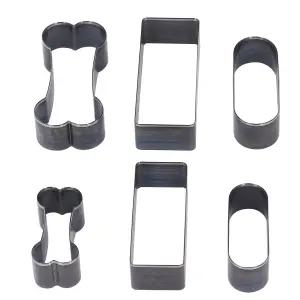 유컴 6피스 가죽 커팅 다이 세트 스테인리스 스틸 펀칭 백팩 스트랩 크래프트 홀 펀처 직사각형 타원형 뼈