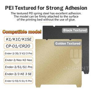 크리에이티 K1 PEI 빌드 플레이트 베드 k1 235mmx235mm 엔더 3 v3/ 5 S1 프로 핫베드용 마그네틱 시트