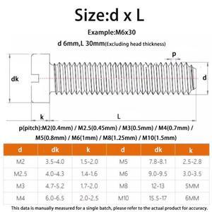 1PCS-100PCS M2 M2.5 M3 M4 M5 M6 M8 M10 DIN84 황동 슬롯 치즈 헤드 나사 볼트 길이 3-50mm