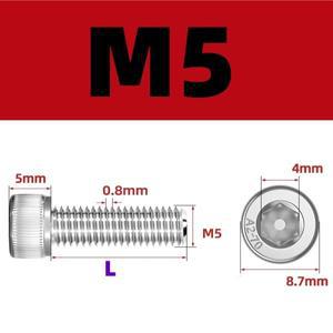 M3 M4 M5 304 A2 스테인리스 스틸 DIN912 육각 소켓 캡 볼트 나사 8 10 12 16 20 22 25 mm