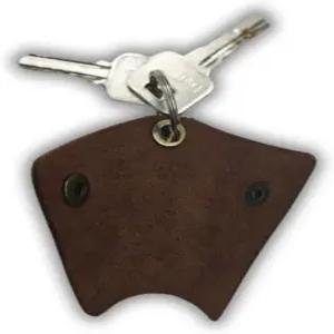 파빈 크래프터 풀 그레인 가죽 키 랩 스냅 클로저 링 커버 및 포켓 친화적인 슬리브가 있는 사일런트 체인