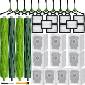 룸바 i7 i7+ i3+ i4+ i5+ i6+ i8+ j7+/플러스 j8 j8+ E5 E6 로봇 진공 액세서리 고무 롤러 10 필터 사이드