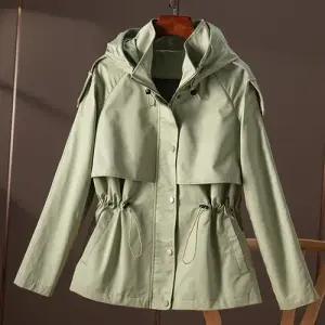 EAMT 캐주얼 여자점퍼 봄가을 큰 후드 숏트렌치코트 YJ1
