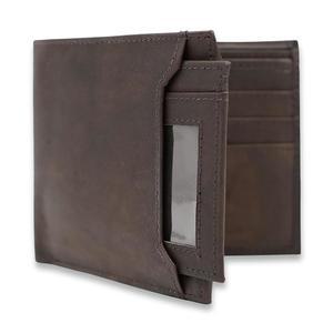 AG 월렛 남성용 가죽 지갑 - 탈착식 카드 홀더 및 RFID 보호 기능이 있는 슬라이딩 2-in-1 이중 프리미엄 여행용 다용도 기능적 디자인 브라운