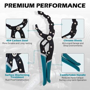 1개 오일 필터 렌치 빠른 조절식 12인치 플라이어 한 손 사용 제거 도구 자동차 오토바이 및 트럭용