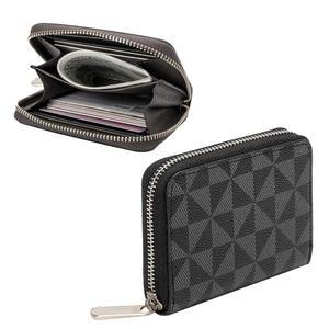 베키 여성 신용카드 홀더, RFID 가죽 지퍼 지갑, 남녀용 소형 카드 케이스(블랙)