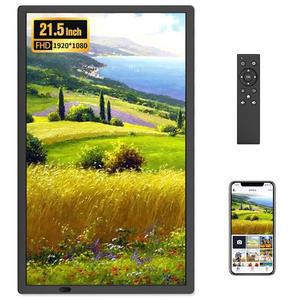 FANGOR 21.5인치 대형 디지털 액자 64GB, 리모컨 포함 WiFi 사진 액자 1920x1080 FHD IPS 디스플레이, 자동 회전, 벽 장착, Uhale 앱 /USB /SD를 통한 사진/비디오 공유(터치 스크린 없음)